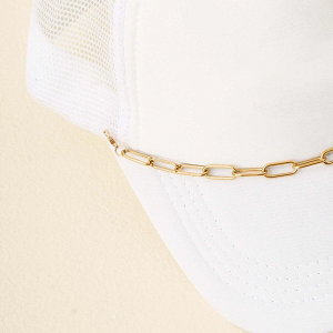 Women's Darling Effect Trucker Hat Chain Snapback Hat One Size Gold Paperclip