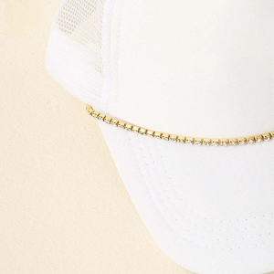 Women's Darling Effect Trucker Hat Chain Snapback Hat One Size Crystal Gem