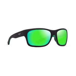 Men's Maui Jim Ano Nui Polarized Sunglasses Matte Black/Green Polarized
