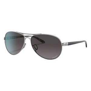 Men's Oakley Feedback Prizm Polarized Sunglasses Polished Chrome/Prizm Grey Gradient