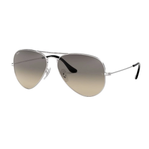 Men's Ray-Ban Aviator Gradient Sunglasses Polished Silver/Grey Gradient
