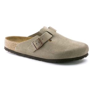 Adult BIRKENSTOCK Boston Soft Footbed Casual Clogs Regular 45 Taupe Suede