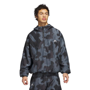 Men's adidas Anthony Edwards Camo All Over Print Hoodie 2XLarge Grey Heather