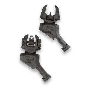 FAB Defense Front & Rear Set of Offset Flip-Up Sights (1* Offset RBS, 1* Offset FBS), Right Hand