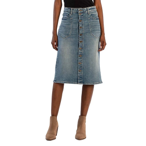 Women's KUT from the Kloth Rose Denim Skirt 6 Majestic