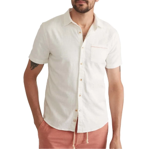 Men's Marine Layer Stretch Salvage Button Up Shirt Large Natural