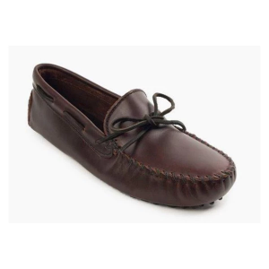 Men's Minnetonka Classic Driver Casual Slippers Regular 8.5 Dark Brown