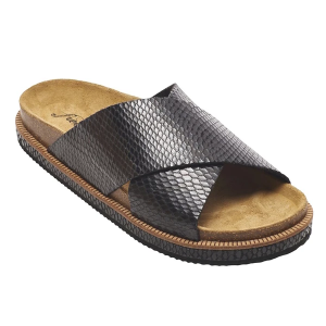 Women's Free People Sidelines Footbed Sandals 38 Black Snake
