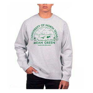 North Texas Mean Green USCAPE Crew Small Grey Heather