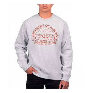 Illinois Fighting Illini USCAPE Crew Small Grey Heather
