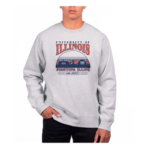 Illinois Fighting Illini USCAPE Crew Small Grey Heather
