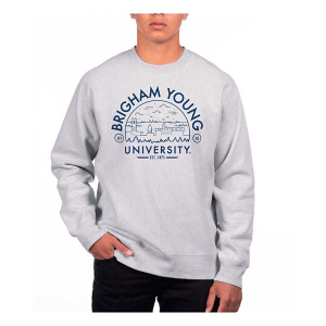 BYU Cougars USCAPE Crew Small Grey Heather