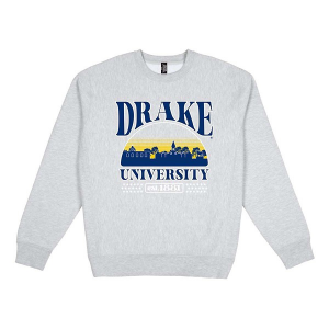 Drake Bulldogs USCAPE Crew Small Grey Heather
