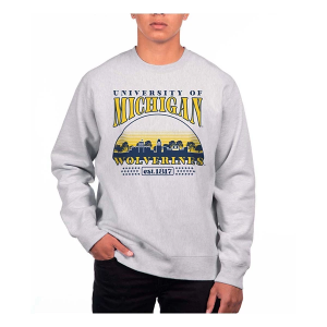 Michigan Wolverines USCAPE Crew Small Grey Heather