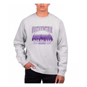 Northwestern Wildcats USCAPE Crew Small Grey Heather
