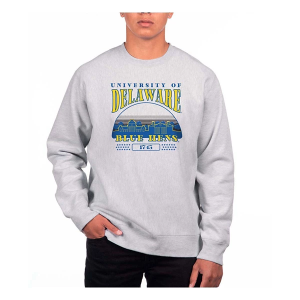 Delaware Fighting Blue Hens USCAPE Crew Small Grey Heather
