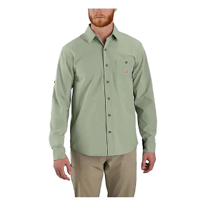 Men's Carhartt Force Sun Defender Long Sleeve Button Up Shirt Small Sage
