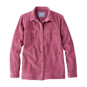 Women's L.L.Bean Comfort Corduroy Relaxed Long Sleeve Shacket Large Dark Plum Rose