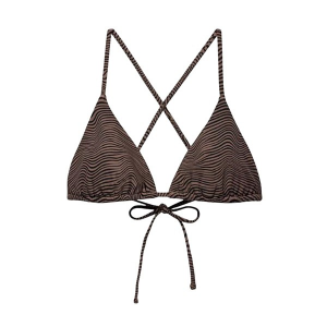 Women's prAna Hana Highway Triangle Swim Bikini Top Contemporary Large Black Wavee