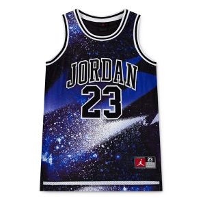 Kids' Jordan 23 AOP Jersey Crew Neck Tank Top Medium Black/Hyper royal
