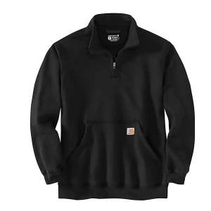 Men's Carhartt Loose Fit Midweight Mock-Neck 1/4 Zip Pullover 3XLarge Black