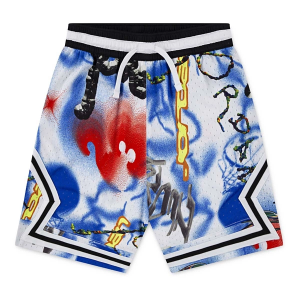 Kids' Jordan MJ AOP Sport Diamond Shorts Small Hyper Cobalt