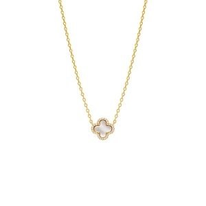 Adina Eden Pave Outlined Four Leaf Clover Necklace