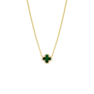 Adina Eden Pave Outlined Four Leaf Clover Necklace