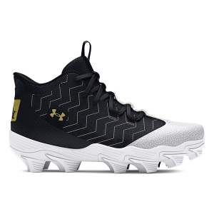 Boys' Under Armour Harper 9 RM Molded Baseball Cleats Big 6 Black/White/Gold