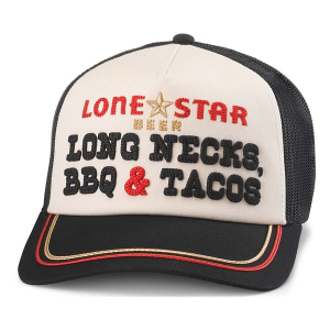 Men's American Needle Lone Star Radler Snapback Hat One Size Black Ivory
