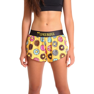 Women's ChicknLegs Salty Donuts Split Shorts XSmall Yellow
