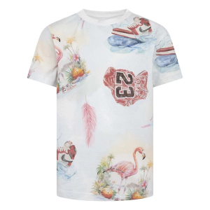 Kids' Jordan Flamingo AOP T-Shirt Small White