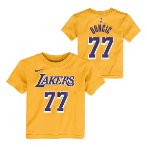 Toddler Los Angeles Lakers Luka Doncic #77 Name & Number Nike T-Shirt 2T Amarillo