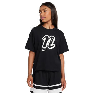 Girls' Nike Sportswear Star Drop Shoulder T-Shirt Small Black