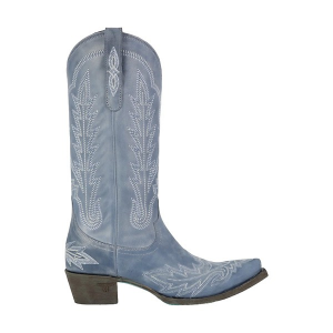 Women's Lane Lexington Western Boots 9.5 Washed Denim