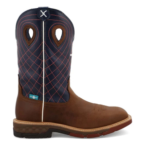 Men's Twisted X 12" Alloy Toe Western Boots 13 Mocha & Navy