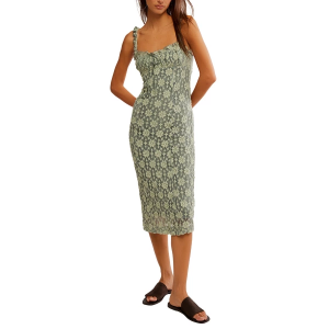 Women's Free People Lucinda Lace Midi Dress Medium Lilypad Combo