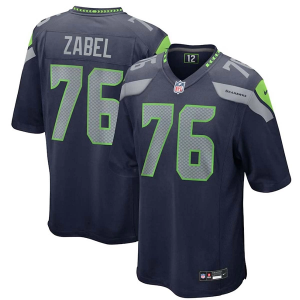 Seattle Seahawks Grey Zabel #TBD Nike 2025 Draft Game Jersey Small Navy