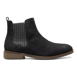 Men's Stacy Adams Gabriel Plain Toe Chelsea Boots Dress 7 BLACK Suede