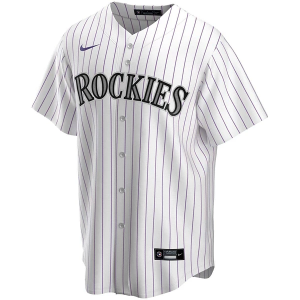 Colorado Rockies Nike Replica Jersey Large White/Purple