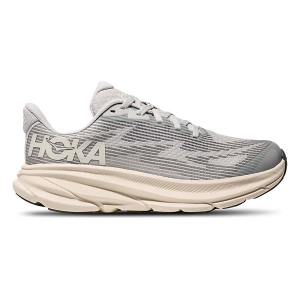 Kids' HOKA Clifton 9 Running Shoes sneakers-athletic-shoes Big 4.5 Regular Grey Heather/Cream