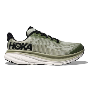 Kids' HOKA Clifton 9 Running Shoes sneakers-athletic-shoes Big 6 Regular Moss/White
