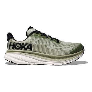 Kids' HOKA Clifton 9 Running Shoes sneakers-athletic-shoes Big 3.5 Regular Moss/White