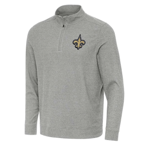 New Orleans Saints Antigua Subtle 1/4 Zip 3XLarge Grey Heather