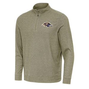 Baltimore Ravens Antigua Subtle 1/4 Zip 2XLarge Burnt Olive/Heather