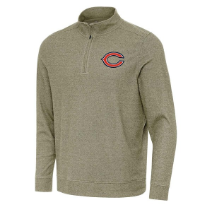 Chicago Bears Antigua Subtle 1/4 Zip Medium Burnt Olive/Heather