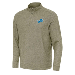 Detroit Lions Antigua Subtle 1/4 Zip Small Burnt Olive/Heather