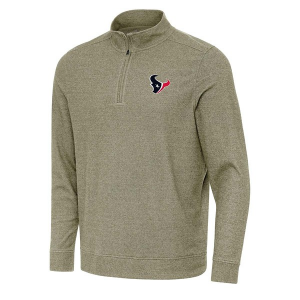 Houston Texans Antigua Subtle 1/4 Zip Small Burnt Olive/Heather