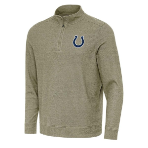 Indianapolis Colts Antigua Subtle 1/4 Zip Small Burnt Olive/Heather