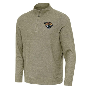 Jacksonville Jaguars Antigua Subtle 1/4 Zip Small Burnt Olive/Heather